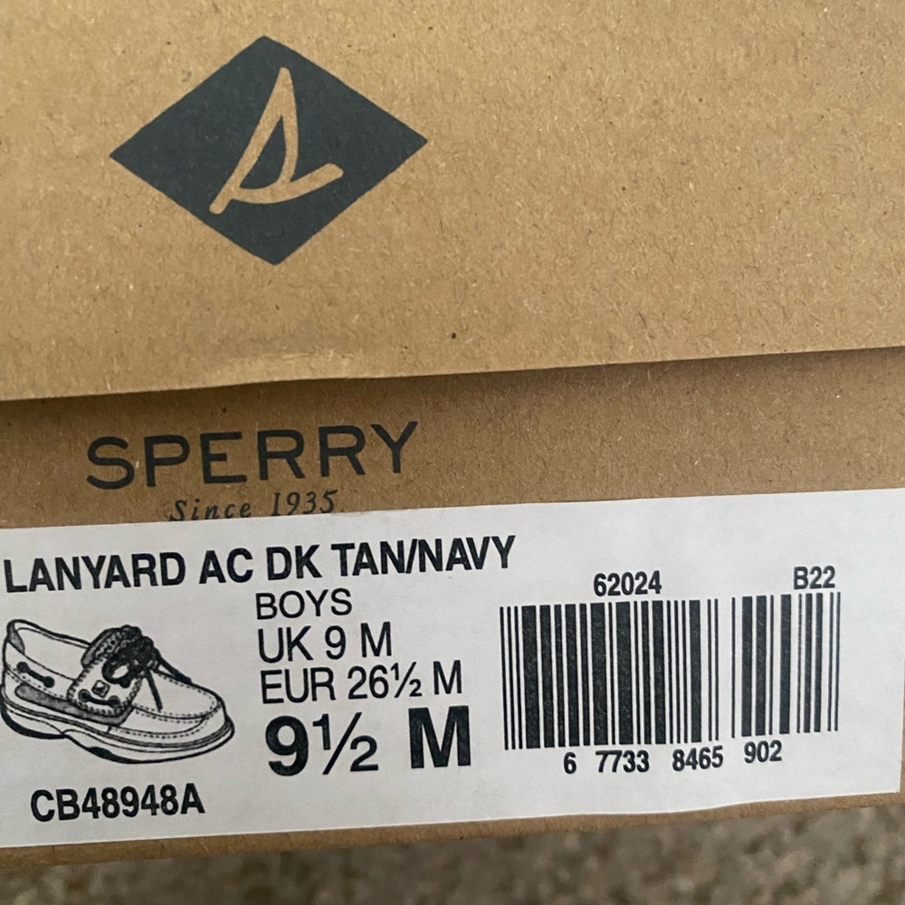 Sperry Boys' Tan and Navy Boat Shoes